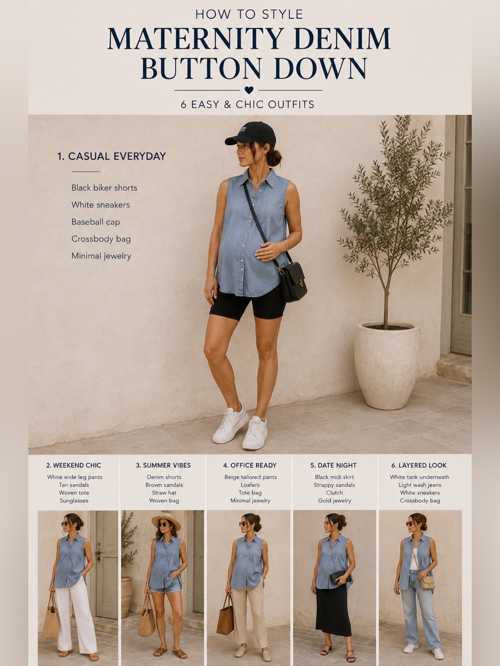 Maternity denim button down - Picture 2 of 5